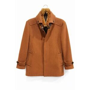 Ermenegildo Zegna Paris Wool Coat w/ Genuine Fur Trim– Luxury Vintage Outerwear